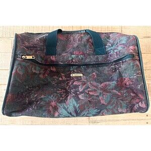 Vintage Samsonite Floral Tapestry Carry On Weekender Duffel Travel Bag